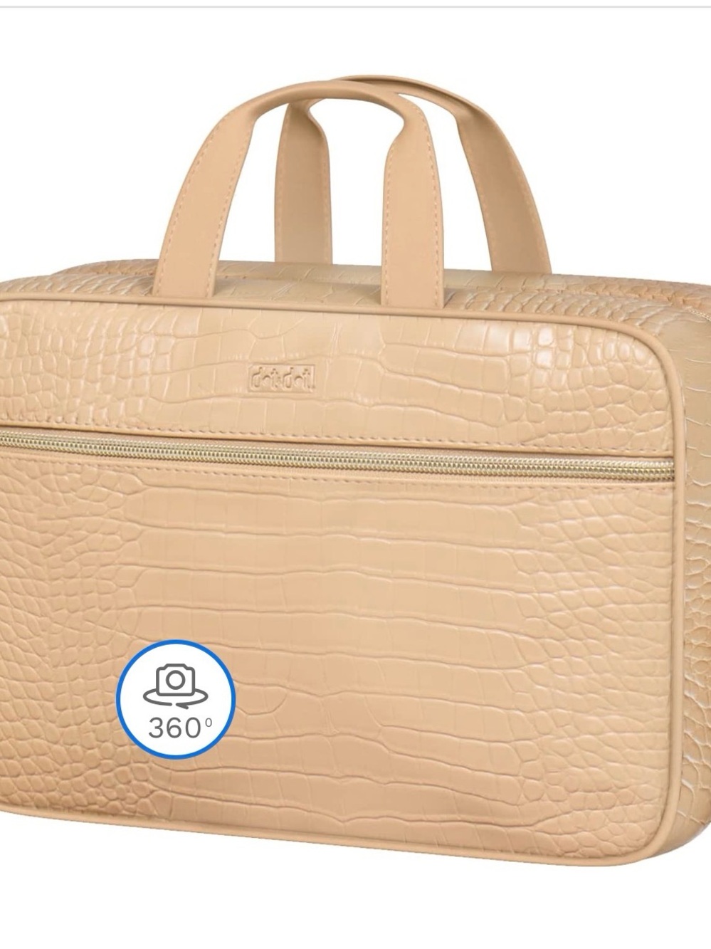 Croc-Embossed Beige Travel Tote-NWT